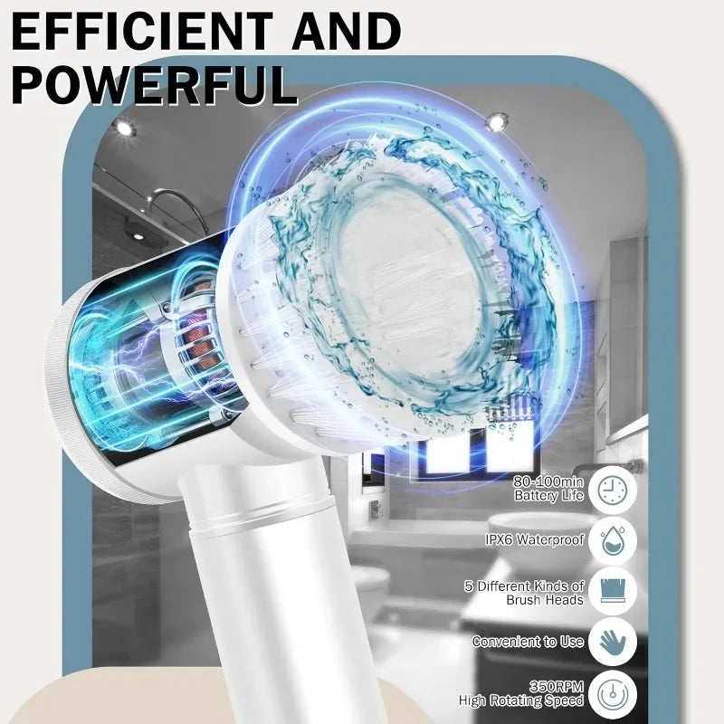 🔥 "Effortless Cleaning! Electric Spin Scrubber for a Sparkling Home"